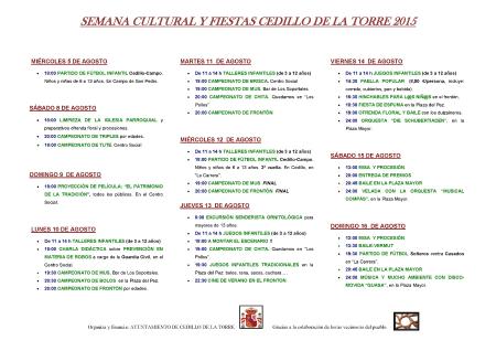 Imagen Semana Cultural y Fiestas de Cedillo de la Torre 2015